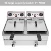 [Replace the old encoding 30593745]EH102V 16.9QT / 16L Total Capacity 24.9QT/23.6L Stainless Steel Faucet Double Tank Deep Fryer 3400W MAX (8L 8L Big
