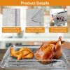 2Pcs Air Fryer Basket Tray 15.35x11.61in Stainless Steel Rustproof Non-Stick Oven Pan and Tray
