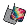 Colorful Azaleas Pair of Pot Holders Kitchen Heat Resistant Pot Holders Sets Oven Hot Pads for Cooking Baking BBQ, 7 1/2 x 7 1/2