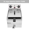 8.5QT/8L Total Capacity 12.5qt/11.8l Stainless Steel Faucet Single Tank Deep Fryer 1700W Max (8L Large Fryer Blue / Large Handle)