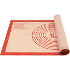 Non-slip Silicone Pastry Mat Extra Large With Measurements 16'' by 26'' For Silicone Baking Mat, Counter Mat, Dough Rolling Mat, Oven Liner (Color: Red)