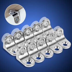 10 pcs Zinc Alloy Round Corners Shape Shelf Holder Supporter   Sucker for Glass Wood Board (Option: as picture)