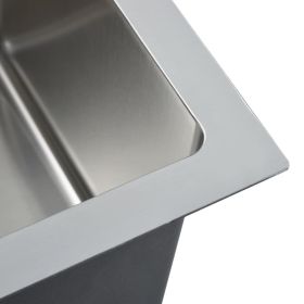 Vida XL Handmade Kitchen Sink Stainless Steel (Option: as picture)