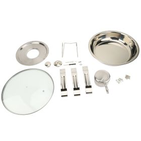 Buffet Chafing Dish Stainless Steel Round Catering Chafers with Glass Lid Detachable Alcohol Stove 4 PCS (Option: 4 packs)