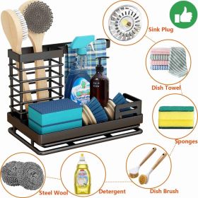 Kitchen Caddy Sink Organizer (Color: Black)