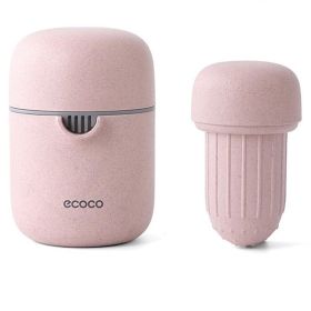 Hand Fruit Juicer Citrus Orange Squeezer Lid Rotation Press Anti-Slip Reamer for Lemon Lime Grapefruit Capacity Machine (Color: pink, size: 13.3x9.3cm)