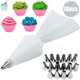 8/10/18 PCS Silicone Pastry Bag Tips Kitchen Cake Icing Piping Cream Cake Decorating Tools Reusable Pastry Bags Nozzle Set (Color: white 2)
