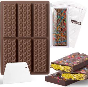 12 Cavities Chocolate Bar Mold Deep with Bags Scraper (Color: Style 2)