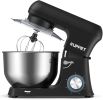 Stand Mixer, Stainless Steel Mixer 6.5-QT, kitchen Mixer 6-Speeds Tilt-Head Food Mixer with Dough Hook, Wire Whip & Flat Beater
