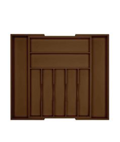 Adjustable Expandable Kitchen Utensils Drawer Organizer  For Bamboo Flatware Organizer (Color: brown)
