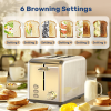 2 chip Toaster 1.5-inch super wide slot 6 Browning settings and 3 features (thaw / reheat / cancel) SUS304 Ultra wide slot and removable