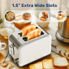White multi-earth oven 2 piece toaster 1.5-inch ultra wide slot 6 Browning settings and 3 features (thaw / reheat / cancel) SUS304