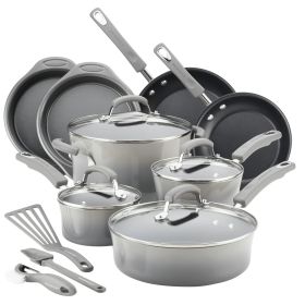 Nonstick pans pans 15-piece set (Color: Grey)