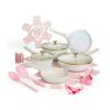 24 Piece Clean Ceramic Nonstick Cast Aluminum Cookware Set