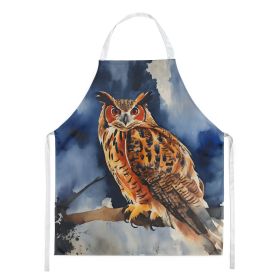 Eurasian Eagle Owl Apron Cooking Kitchen Server Baking Crafts Gardening for Adult Women Men, Unisex, Large, Multicolor (Default: Default)