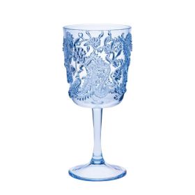 Paisley Plastic Wine Glasses Set of 4 (13oz), BPA Free Acrylic Wine Glass Set, Unbreakable Red Wine Glasses, White Wine Glasses (Color: as Pic)