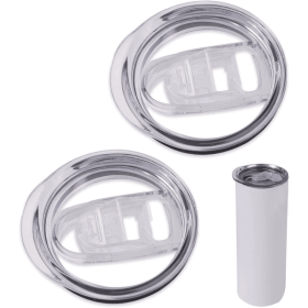 20 oz Skinny Tumbler Lid, 2 Pack Replacement Lids Compatible Compatible With Hogg Tumblers, Straw Friendly, BPA Free (Color: White)