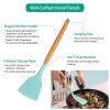 11, pcs Silicone Cooking Utensil Set Heat Resist Wooden Handle Silicone Spatula Turner Ladle Spaghetti Server Tongs