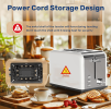 White multi-earth oven 2 piece toaster 1.5-inch ultra wide slot 6 Browning settings and 3 features (thaw / reheat / cancel) SUS304