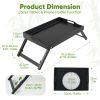 Folding Bamboo Bed Tray Table with Handles, Breakfast Food Serving Tray for Bed, Sofa, Eating, Drawing, or Lap Desk