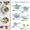 11 Pieces Pots and Pans Granite Stone Cookware Set Non Stick Pot Set, Nonstick Cooking Pots