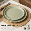 12-Piece Stoneware Dinnerware Sets with Mugs | Microwave & Dishwasher Safe | FDA Certified Non-Toxic Dinner Plates Bowls Set | Stackable Matte Glaze K