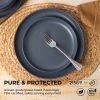 12-Piece Stoneware Dinner Plates Bowls Sets | Microwave & Dishwasher Safe | FDA Certified Non-Toxic Dinner Plates Bowls Set | Stackable Matte Glaze Ki