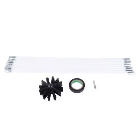 12 pcs Chimney Pipe Inner Wall Cleaning Brushes Flexible Electric Drill Part for Dryer Flue 16in Rod (Option: as picture)