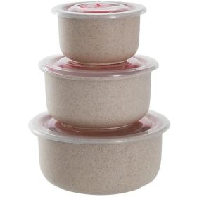 3pcs Lightweight Wheat Straw Bowl For Food Storage Cereal Desserts, Reusable Cutlery, Can Be Used As Fruit Snack Container (Color: White)