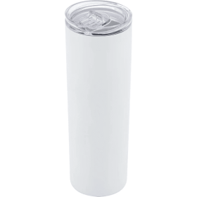 20 oz Stainless Steel Double Wall Vacuum Insulated Tumblers With Lid And Straw For Hot Cold Drinks White (Color: White)