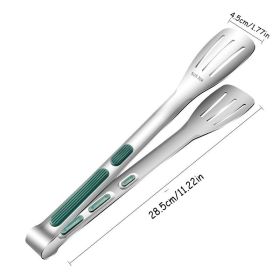 1 pc Non-Slip Stainless Steel Food Tongs Meat Salad Bread Serving Clip Barbecue Grill Buffet Clamp Cooking Tools Kitchen Accessories (size: large)