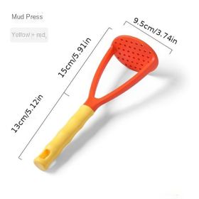1pc Mashed Potato Press; Household Potato Press Gadget; PP Plastic Potato Press (Color: Large Orange)