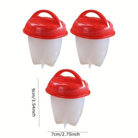 3 pcs / 6 pcs Non-stick Silicone Egg Cup; Cooking Cooker Kitchen Baking Gadget Pan Separator Steamed Egg Cup; Egg Poachers Cooker Accessories (Color: 3pcs)