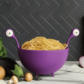 1 pc Kitchen Strainer - Big-Eyed Monster Design BPA-Free Food Strainer For Fruits And Pasta - Fun And Safe (Color: purple)