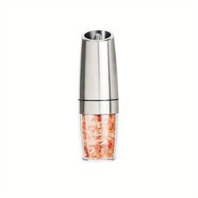 1pc / 2 pcs Electric Pepper Mill Herb Coffee Grinder Automatic Gravity Induction Salt Shaker Grinders Machine Kitchen Herb Spice Mill Tools (Battery (Items: 1pc Silver)