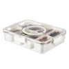 Divided Serving Tray with Lid and Handle,Snackle Box Charcuterie Container