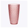 Diamond Cut Acrylic Glasses Drinking Set of 4 (19oz), Plastic Drinking Glasses, BPA Free Cocktail Glasses, Drinkware Set, Drinking Water Glasses