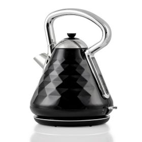 Electric Kettle Hot Water Boiler Stainless Steel 1.7 L Automatic Shut-Off 1500W Cleo Collection Cool Touch Handle Portable Brew Coffee Maker Tea Heate (Actual Color: Black)