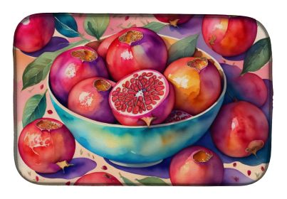 Colorful Pomegranates Dish Drying Mat Absorbent Dish Drying Mat Pad for Kitchen Counter Dish Drainer Mat for Countertop, 14 x 21", Multicolor (Default: Default)