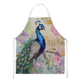 Peacock Apron Cooking Kitchen Server Baking Crafts Gardening for Adult Women Men, Unisex, Large, Multicolor (Default: Default)