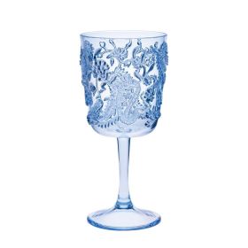 Paisley Plastic Wine Glasses Set of 4 (13oz), BPA Free Acrylic Wine Glass Set, Unbreakable Red Wine Glasses, White Wine Glasses (Color: as Pic)