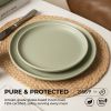12-Piece Stoneware Dinner Plates Bowls Sets | Microwave & Dishwasher Safe | FDA Certified Non-Toxic Dinner Plates Bowls Set | Stackable Matte Glaze Ki