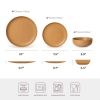 12-Piece Stoneware Dinner Plates Bowls Sets | Microwave & Dishwasher Safe | FDA Certified Non-Toxic Dinner Plates Bowls Set | Stackable Matte Glaze Ki