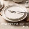 12-Piece Stoneware Dinnerware Sets with Mugs | Microwave & Dishwasher Safe | FDA Certified Non-Toxic Dinner Plates Bowls Set | Stackable Matte Glaze K