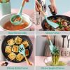 11, pcs Silicone Cooking Utensil Set Heat Resist Wooden Handle Silicone Spatula Turner Ladle Spaghetti Server Tongs